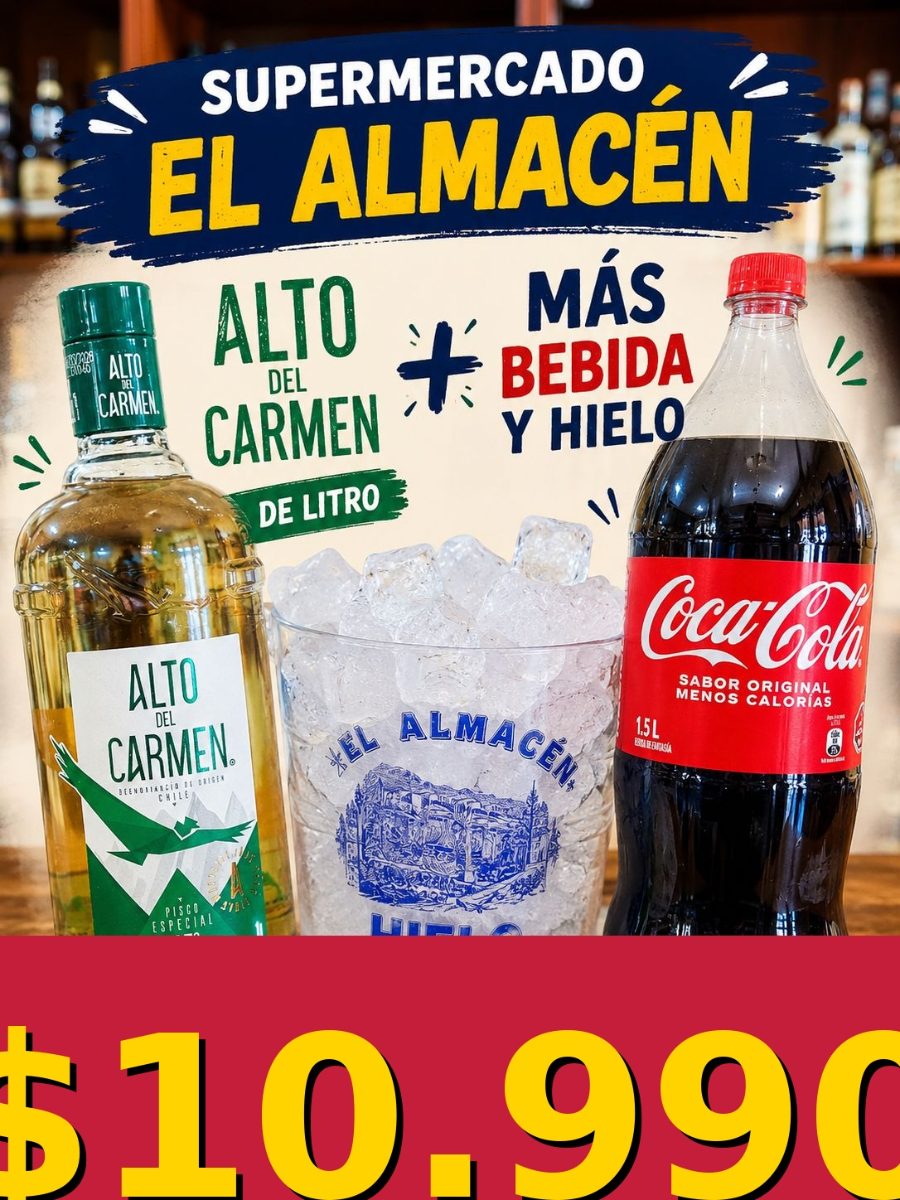 Promo Alto del Carmen 1 L + Bebida + Hielo