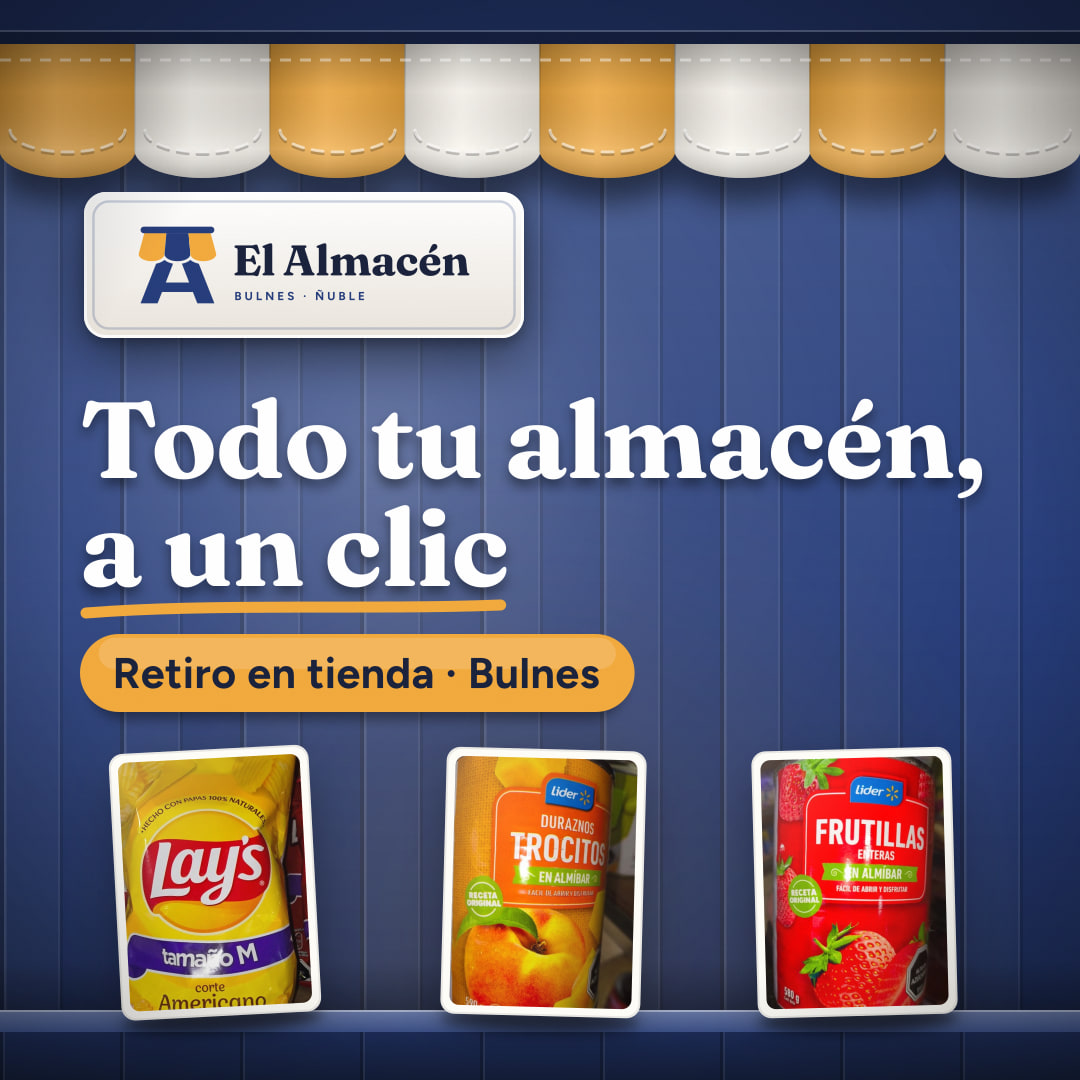 El Almacén: todo tu almacén, a un clic. Retiro en tienda en Bulnes.
